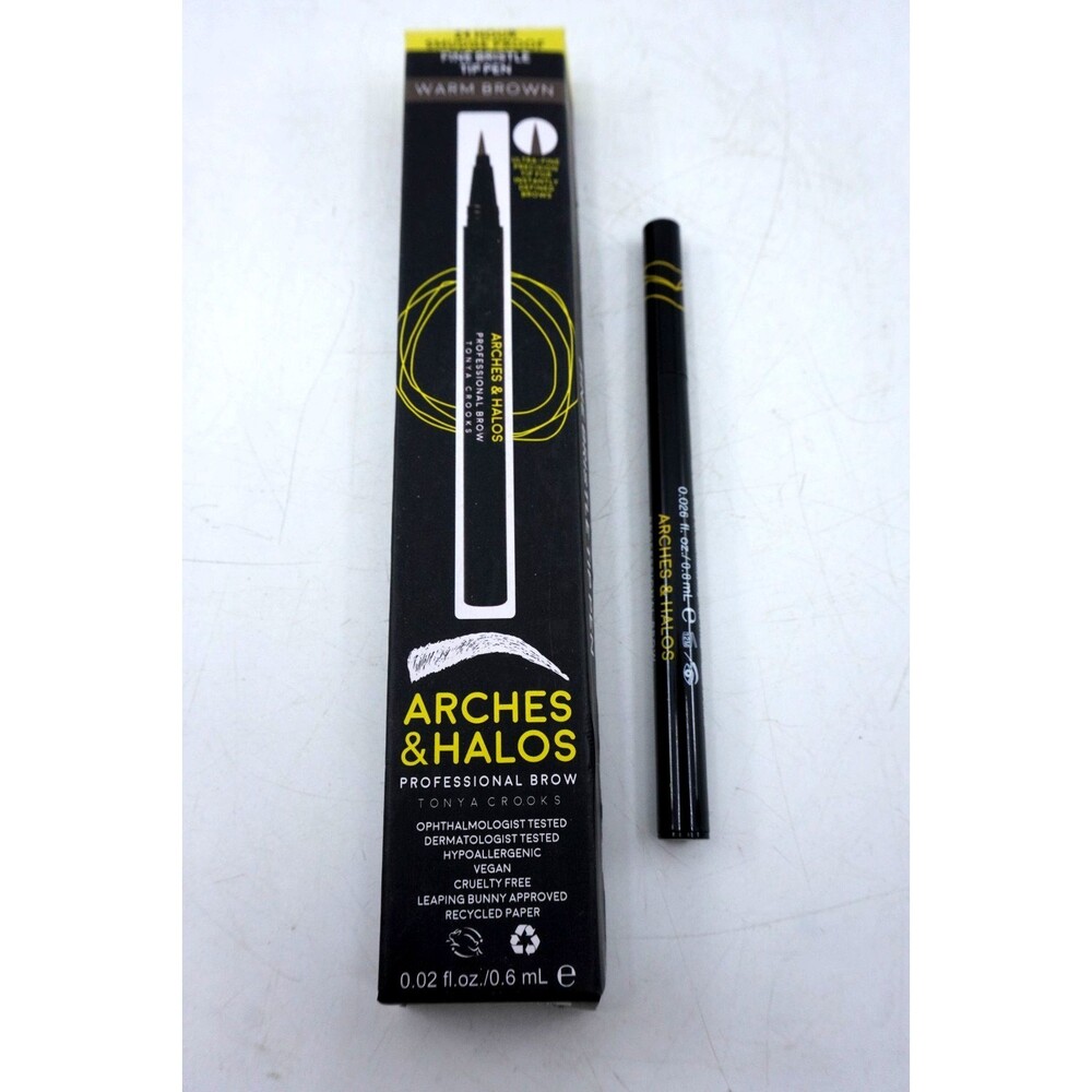 Arches and Halos Fine Bristle Tip Pen - Eyebrow Pencils for Women - Warm Brown